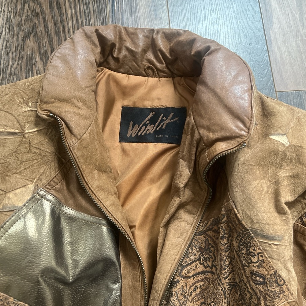 Vintage Winlit Brown Patchwork Jacket - image 2